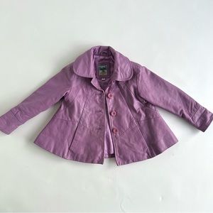 Vintage lilac purple pink genuine leather kids jacket size 3T